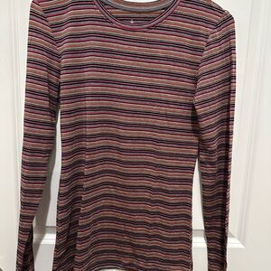 Cuddl Duds Multicolor Striped Long Sleeve Tee